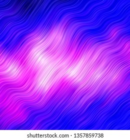 Light Pink, Blue vector template with curves. Illustration in halftone style with gradient curves. Pattern for booklets, leaflets.
