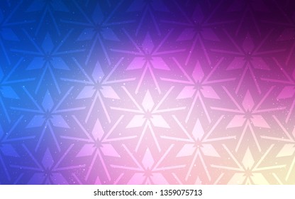 Light Pink, Blue vector template with crystals, triangles. Decorative design in abstract style with triangles. Pattern for commercials.