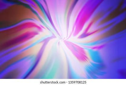 Light Pink, Blue vector template with curved lines. Creative illustration in halftone style with gradient. Template for cell phone screens.