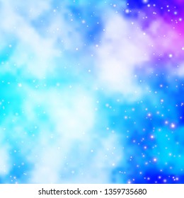 Light Pink, Blue vector template with neon stars. Modern geometric abstract illustration with stars. Theme for cell phones.