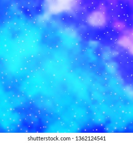 Light Pink, Blue vector template with neon stars. Colorful illustration with abstract gradient stars. Design for your business promotion.