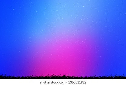 Light Pink, Blue vector template with space stars. Blurred decorative design in simple style with galaxy stars. Pattern for astrology websites.