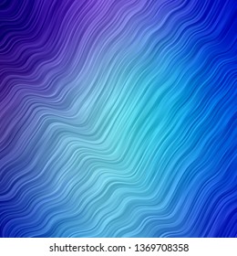 Light Pink, Blue vector template with wry lines. Colorful abstract illustration with gradient curves. Pattern for ads, commercials.