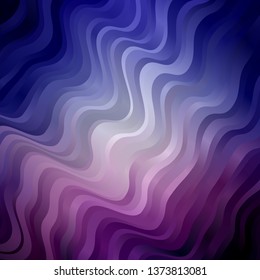 Light Pink, Blue vector template with curved lines. Abstract illustration with gradient bows. Template for cellphones.