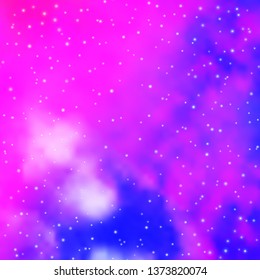 Light Pink, Blue vector template with neon stars. Colorful illustration with abstract gradient stars. Pattern for wrapping gifts.