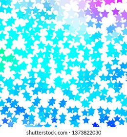 Light Pink, Blue vector template with neon stars. Decorative illustration with stars on abstract template. Pattern for websites, landing pages.