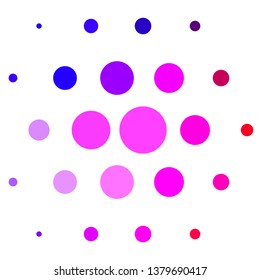 Light Pink, Blue vector template with circles. Colorful illustration with gradient dots in nature style. Pattern for business ads.