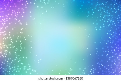 Light Pink, Blue vector template with space stars. Shining illustration with sky stars on abstract template. Pattern for astrology websites.