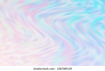 Light Pink, Blue vector template with space stars. Space stars on blurred abstract background with gradient. Template for cosmic backgrounds.