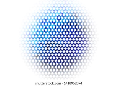 Light Pink, Blue vector template in hexagonal style. Illustration of colored hexagons on blur surface. Pattern for texture of wallpapers.