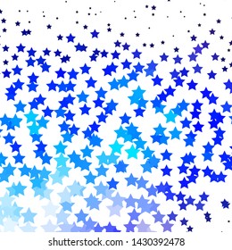 Light Pink, Blue vector template with neon stars. Blur decorative design in simple style with stars. Best design for your ad, poster, banner.