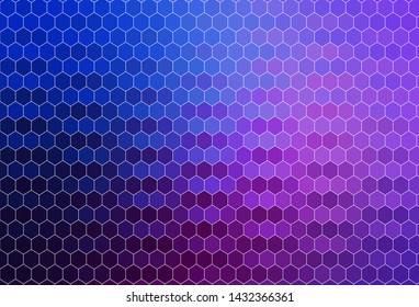 Light Pink, Blue vector template in hexagonal style. Glitter abstract illustration in hexagonal style. New template for your brand book.