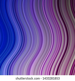 Light Pink, Blue vector template with curves. Bright sample with colorful bent lines, shapes. Template for your UI design.