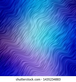Light Pink, Blue vector template with curves. Colorful abstract illustration with gradient curves. Pattern for ads, commercials.