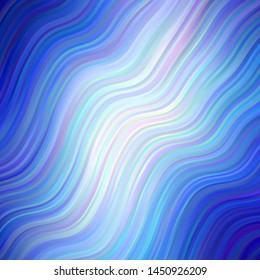 Light Pink, Blue vector template with curved lines. Illustration in abstract style with gradient curved.  Pattern for commercials, ads.