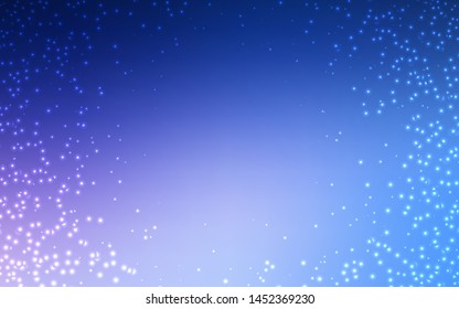 Light Pink, Blue vector template with space stars. Blurred decorative design in simple style with galaxy stars. Pattern for astrology websites.