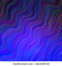 Light Pink, Blue vector template with wry lines. Colorful illustration, which consists of curves. Best design for your ad, poster, banner.