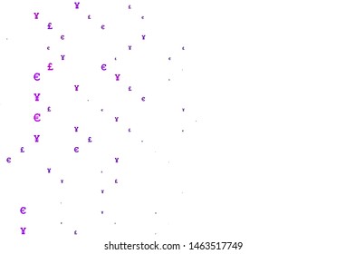 Light Pink, Blue vector template with EUR, JPY, GBP. Abstract illustration with colored financial digital symbols. Best design for your ad, poster, banner of money.