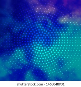 Light Pink, Blue vector template with neon stars. Colorful illustration with abstract gradient stars. Design for your business promotion.