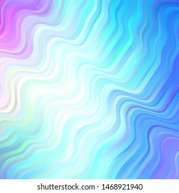Light Pink, Blue vector template with curved lines. Colorful geometric sample with gradient curves.  Smart design for your promotions.