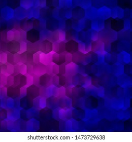 Light Pink, Blue vector template in hexagonal style. Illustration of colored hexagons on blur surface. Pattern for landing pages.