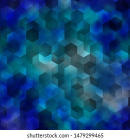 Light Pink, Blue vector template in hexagonal style. Blur background with colorful hexagons. Pattern for texture of wallpapers.