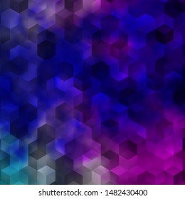 Light Pink, Blue vector template in hexagonal style. Design in abstract style with hexagons. Design for website posters, banners.