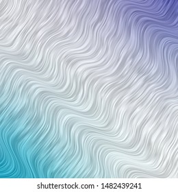 Light Pink, Blue vector template with curved lines. Abstract illustration with gradient bows. Template for your UI design.