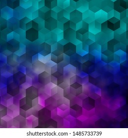 Light Pink, Blue vector template in hexagonal style. Blur background with colorful hexagons. Design for your business advert.