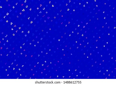 Light Pink, Blue vector template with isolated letters. Modern geometrical illustration with ABC english symbols. Smart design for promotion of university.