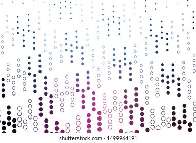 Light Pink, Blue vector template with circles. Blurred bubbles on abstract background with colorful gradient. Pattern of water, rain drops.