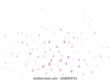 Light Pink, Blue vector template with musical symbols. Modern abstract illustration with melody keys. Modern design for wallpapers.