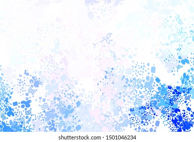Light Pink, Blue vector template with chaotic shapes. Modern abstract illustration with colorful random forms. Background for a cell phone.