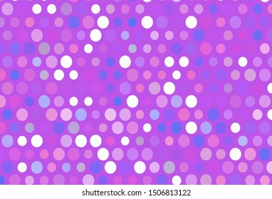 Light Pink, Blue vector template with circles. Blurred bubbles on abstract background with colorful gradient. Design for posters, banners.