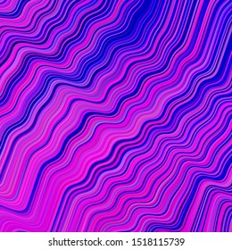 Light Pink, Blue vector template with curved lines. Colorful illustration in simple style with gradient. Colorful wave pattern for your design.