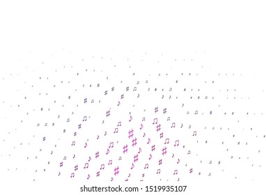 Light Pink, Blue vector template with musical symbols. Isolated colorful music keys on abstract background. Modern design for wallpapers.