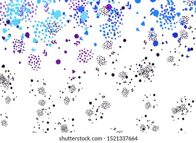 Light Pink, Blue vector template with chaotic shapes. Modern abstract illustration with colorful random forms. Elegant design for wallpapers.