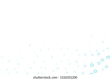 Light Pink, Blue vector template with doodle hearts. Glitter abstract illustration with colorful hearts in romantic style. Pattern for carnival, festival romantic leaflets.