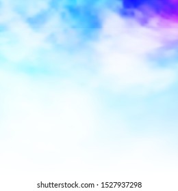 Light Pink, Blue vector template with sky, clouds. Abstract colorful clouds on gradient illustration. Beautiful layout for uidesign.