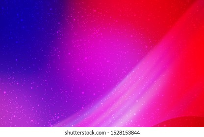 Light Pink, Blue vector template with space stars. Shining colored illustration with bright astronomical stars. Best design for your ad, poster, banner.