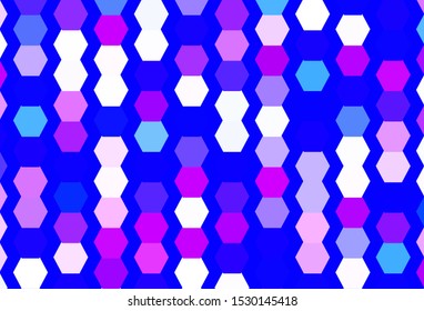 Light Pink, Blue vector template in hexagonal style. Blur background with colorful hexagons. Pattern for landing pages.