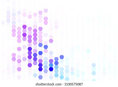Light Pink, Blue vector template in hexagonal style. Glitter abstract illustration in hexagonal style. Pattern for your ad, booklets.