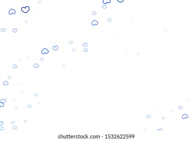 Light Pink, Blue vector template with doodle hearts. Illustration with hearts in love concept for valentine's day. Design for your business advert of anniversary.