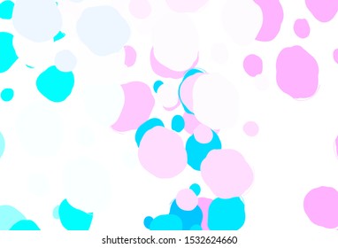Light Pink, Blue vector template with circles. Modern abstract illustration with colorful water drops. New template for your brand book.