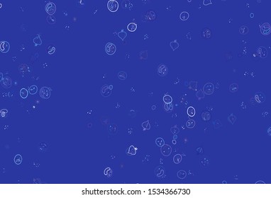 Light Pink, Blue vector template with organic meal. Decorative illustration with food on abstract template. Doodle design for your business advert of cafes.
