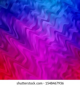 Light Pink, Blue vector template with curved lines. Colorful geometric sample with gradient curves.  Pattern for websites, landing pages.