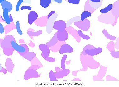 Light Pink, Blue vector template with memphis shapes. Colorful chaotic forms with gradient in modern style. Elegant design for wallpapers.