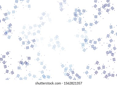 Light Pink, Blue vector template with repeated sticks, dots. Lines on blurred abstract background with gradient. Smart design for your business advert.