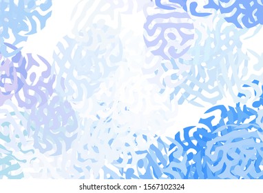 Light Pink, Blue vector template with chaotic shapes. Decorative design in abstract style with random forms. Modern design for your business card.