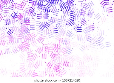 Light Pink, Blue vector template with repeated sticks, dots. Shining colored illustration with sharp stripes. Template for your beautiful backgrounds.